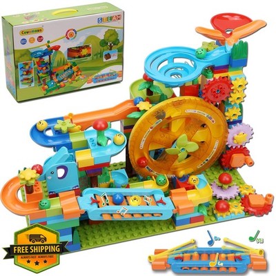 COUOMOXA Marble Run Blocks Waterwheel Piano Coaster 4-8 Years