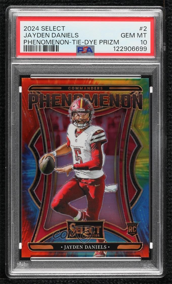 2024 Select Phenomenon Tie-Dye Prizm 24/25 Jayden Daniels PSA 10 Rookie RC 12d4