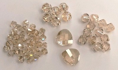 Swarovski  Crystal Bead Golden Shadow & Lt.Colorado Topaz 56 Piece (See Details)