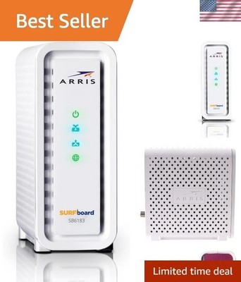 Compact Renewed SB6183 Cable Modem - DOCSIS 3.0, 1 Gbps Ethernet Port Included