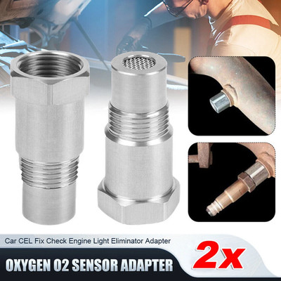 2x KFZ Auto O2 Lambdasonde Adapter Lambda Eliminator Spacer Metallkat Simulator