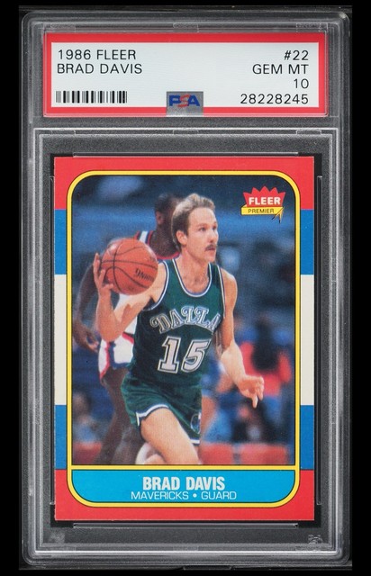 1986 FLEER BASKETBALL #22 BRAD DAVIS PSA 10 GEM MINT