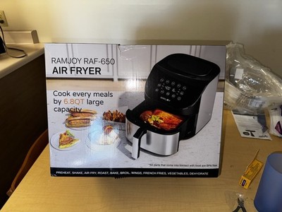 RAMJOY AIR FRYER 6.8 QUARTS 10-IN-1 FUNCTIONS RAF-650 - METAL GREY