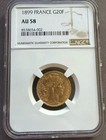 20 Francs or  Marianne 1899 NGC AU58