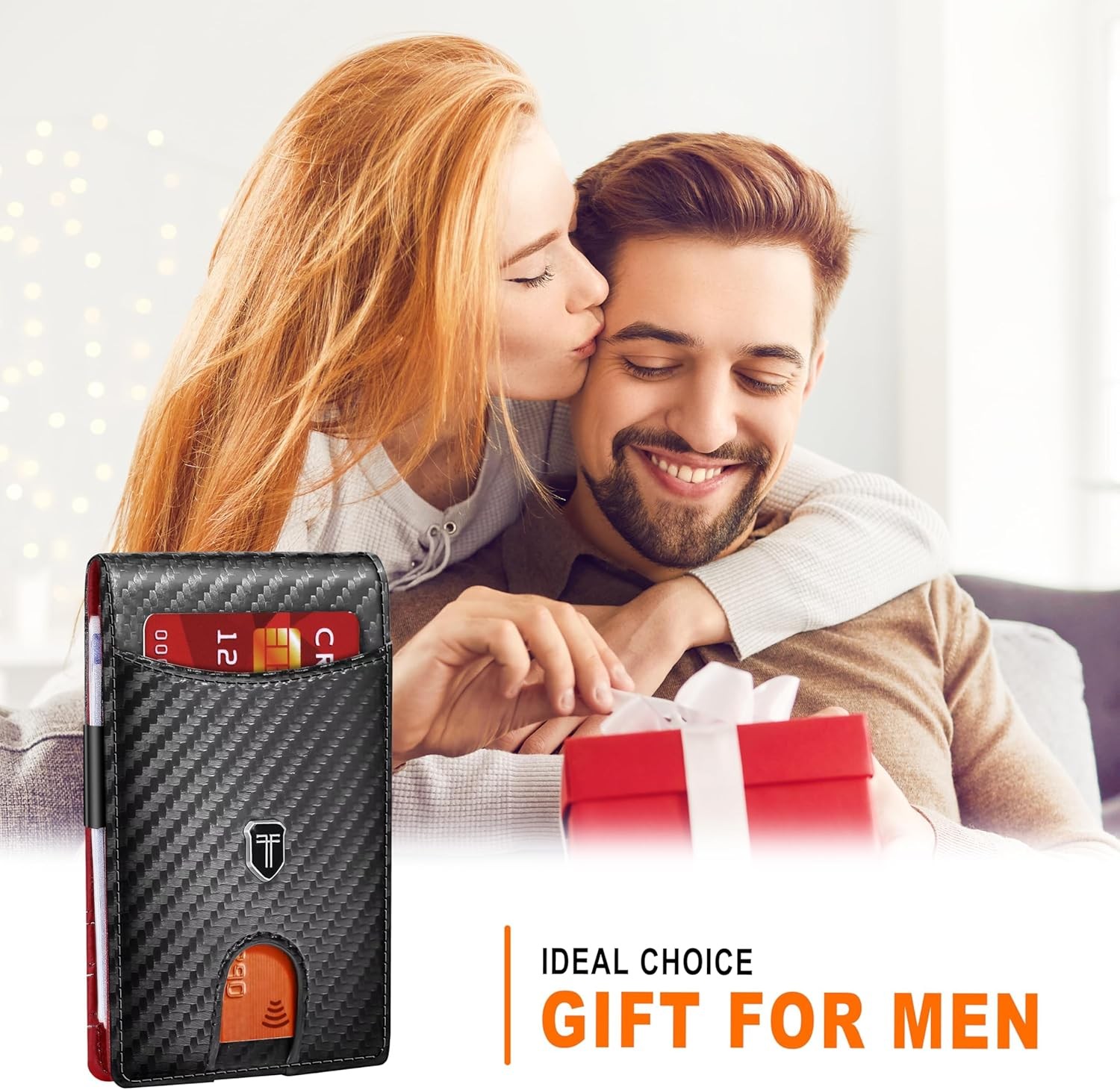 Gostwo Slim Wallet for Men RFID Minimalist Front Pocket Bifold Wallet ID Window 