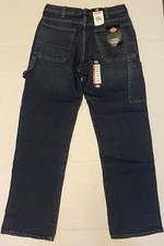 Dickies Double Knee Flex Denim Relaxed Fit Blue Jeans Size 34 X 34