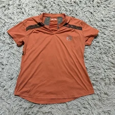 Women’s Large Orange Equine Couture Short Sleeve Horseback Riding Sunshirt