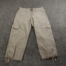 Tommy Hilfiger Pants Womens 10 Beige Cargo Military Army Hiking Paratrooper Y2K
