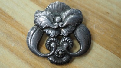 Georg Jensen Denmark Sterling Silver ORCHID Flower Pin Brooch Vtg. 1930's #97