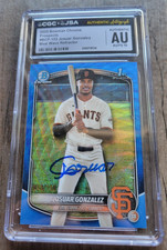 Josuar Gonzalez Signed 2025 Bowman Baseball Card #BCP153 CGC JSA Giants /150