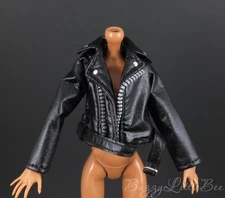 Bratz Goin' Out Jade Black Pleather Jacket Coat Fits G1 G2 G3 Monster High