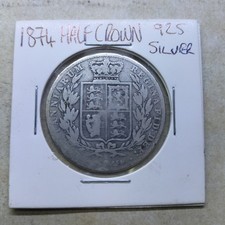 1874 Half Crown - Queen Victoria - .925 Silver Coin