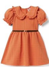 Janie And Jack The Equestrian Collared Dress In Blazing Sun Color Size 18-24 mos