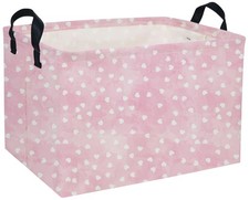 Rectangular Valentine's Day Baskets,Heart Basket,Pink Girls Basket Kids Stora...