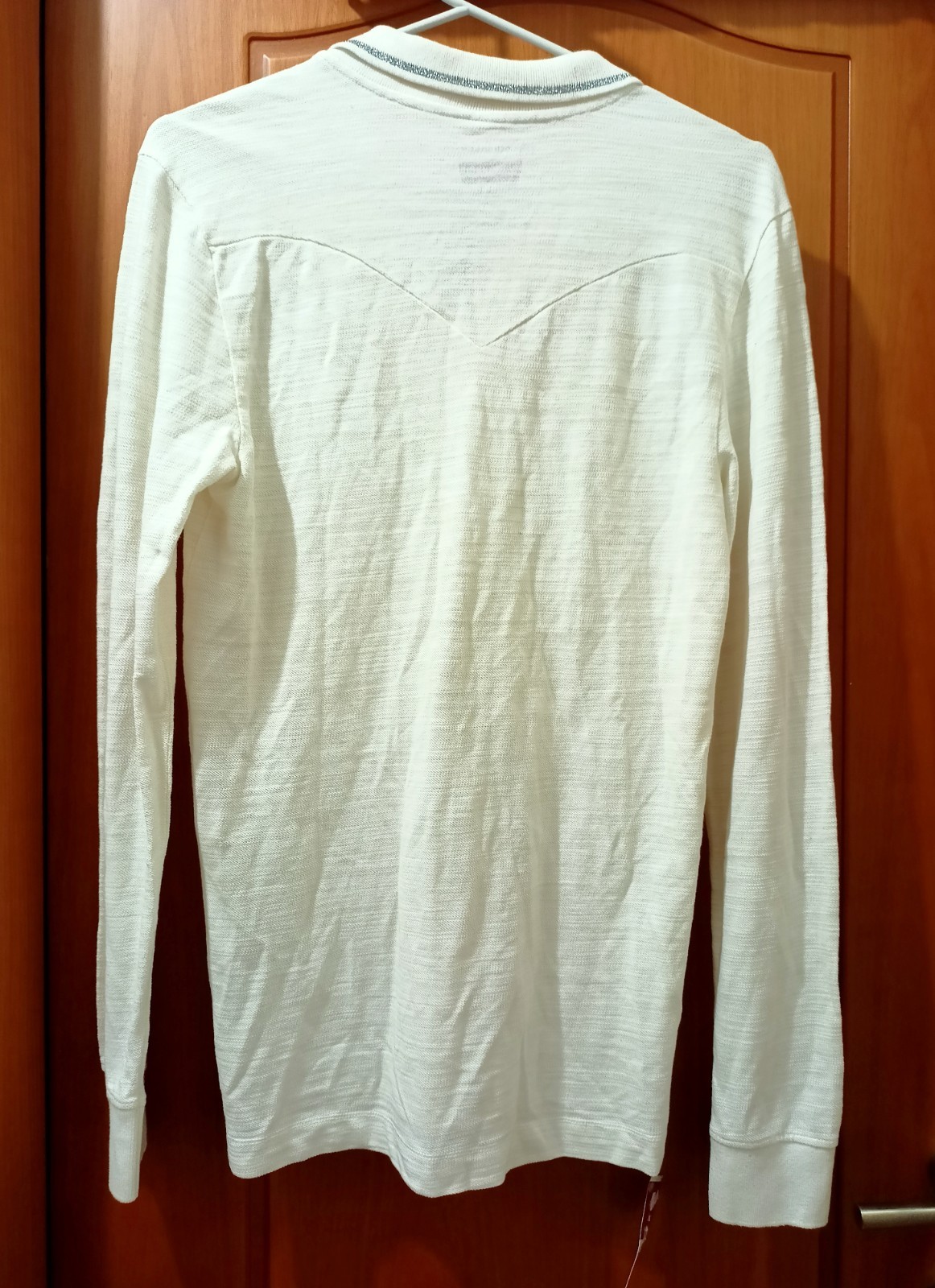 Y2K LEVI'S Men's Long Sleeve Polo Shirt Cream S, NWT, FREE Import Fees for USA image 3