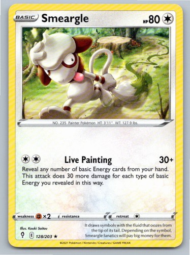 2021 POKEMON SMEARGLE EVOLVING SKIES 128/203 R NM A60493 FREE S&H