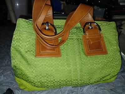 Green Signature Coach Purse for sale | eBay