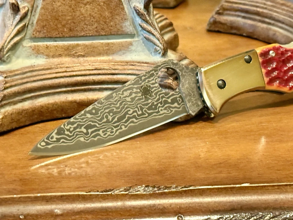 SPYDERCO SPRINT RUN DAMASCUS ENDURA, JIG BONE, C10JBOP, NUEVO Foto 4 de 4