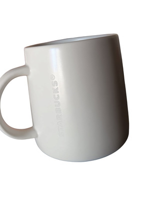Starbucks Coffee Mug 2014 No Spill Wide Base All White 16 Oz ~  MINT Condition