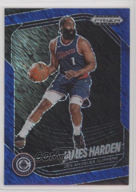 2024-25 Panini Prizm Black FOTL Blue Shimmer Prizm 9/35 James Harden #151