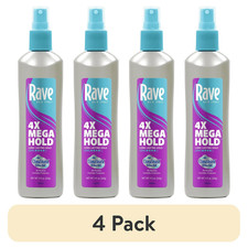 Rave 4X Mega Hold Non-Aerosol Hair Spray, All-Weather Protection, 11 Oz 4 Pack 