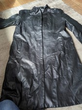 Hallhuber Long Leather Coat Size 34