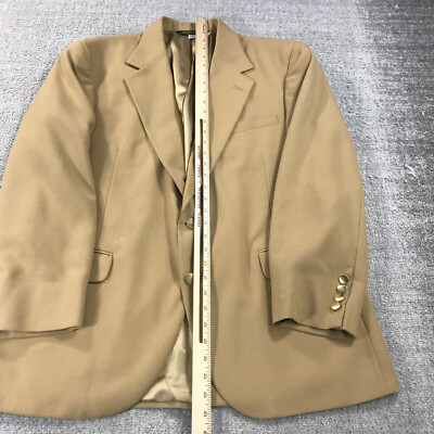LL Bean Jacket Mens 44 Blazer Lined Two Button Gold Button