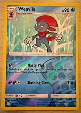 Pokemon TCG Weavile 44/236 Cosmic Eclipse Reverse Holo Rare Card