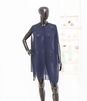 ACNE ärmelloses Shirt Seide lose Passform asymmetrisch durchsichtige Bluse...