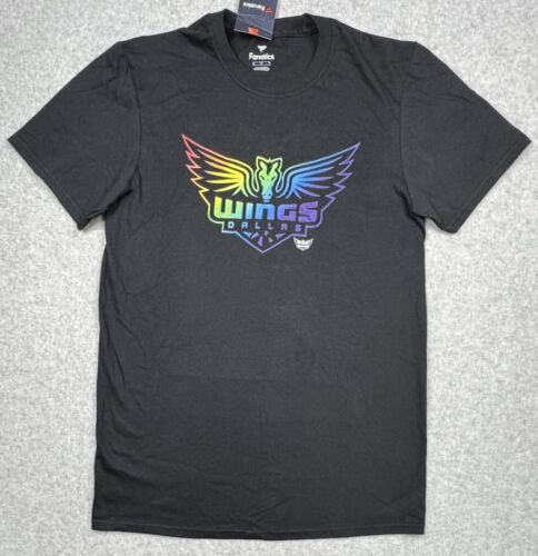 Dallas Wings Team Pride T-Shirt Black Rainbow Fanatics Unisex Size Medium