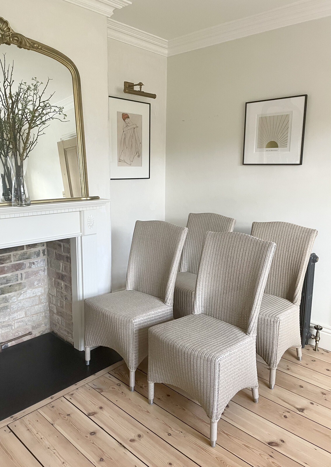 4 Beautiful Neptune Lloyd Loom Beige Natural Geige Dining Chairs CAN