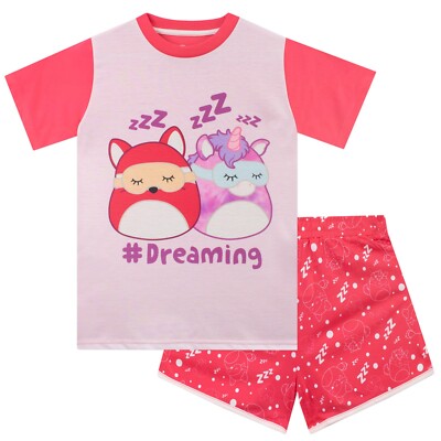 Squishmallows kurzer Schlafanzug | Mädchen Squishmallow Pjs | Kinder Squishmallows Pyjama