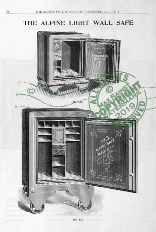 Alpine Safe + Lock Co (1913) Samples CATALOGUE * Fire Burglar Proof ...