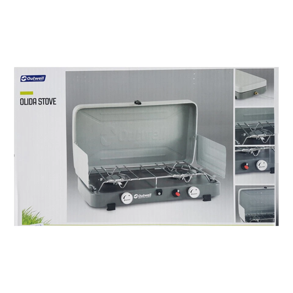 Outwell OLIDA STOVE COCINA DE GAS acero inoxidable cocina de gas con manguera de gas y regulador