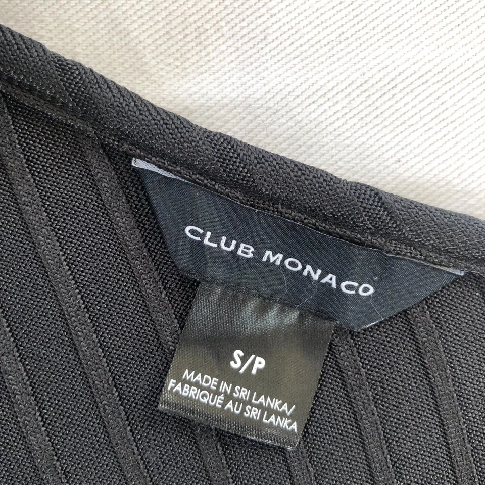 Womens One Shoulder Tank Top Small P Black Ribbed Scallop Hem Dark Sexy NWOT - Image 2 of 4