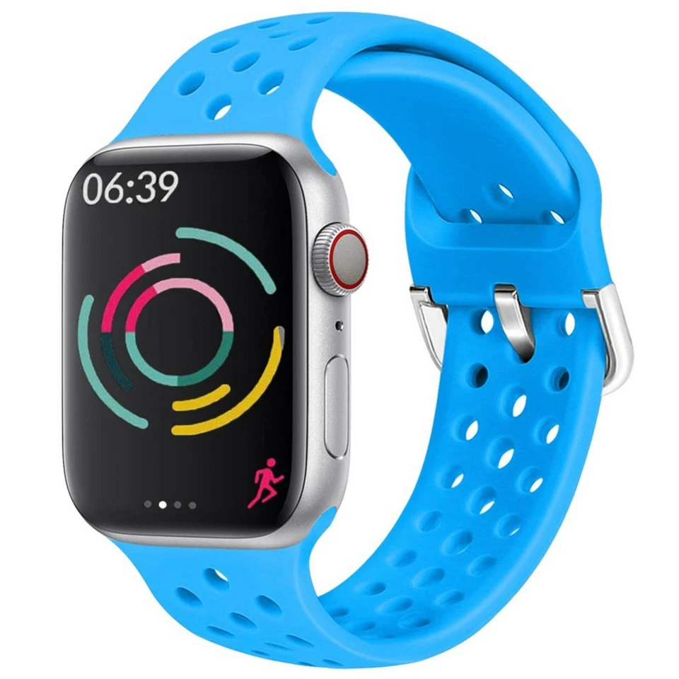 Correa de silicona para Apple Watch correa 44mm 42mm 40mm 38mm. Banda deportiva suave y ligera. Foto 4 de 4