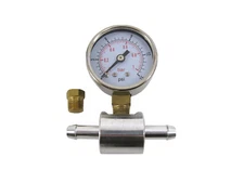 FUEL PRESSURE GAUGE & 8MM ADAPTOR FOR FUEL PUMPS/REGULATORS TWIN WEBER CARBS WO