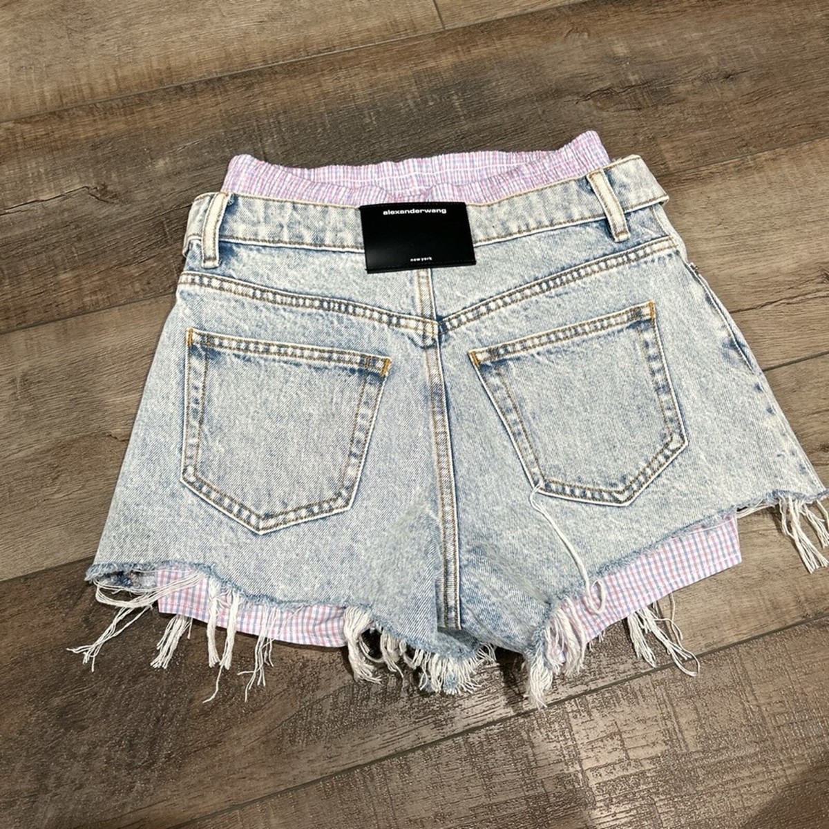 Brand new Alexander Wang bite flip boxer denim shorts 24 | eBay