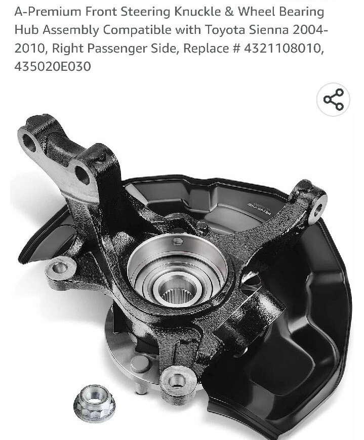 Complete Wheel Hub Bearing & Steering Knuckle Assembly Right Side eBay