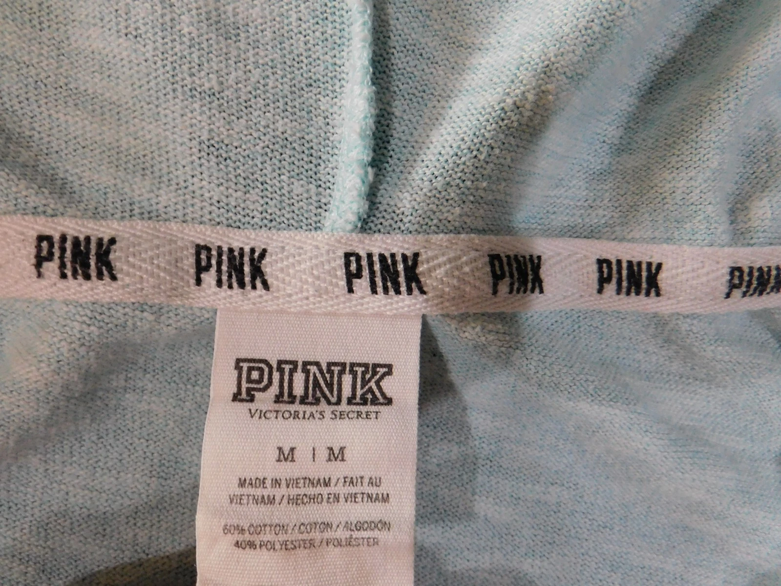 UNDERCOVER Victoria Secret Felpa Rosa con Cappuccio Blu Medio Donna Love Pullover Angelo Elasticizzato