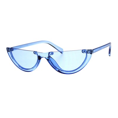 Oval Sunglasses with UV Protection, Half-Frame, Non-Polarized Half Frame Oval Large Round Womens Sunglasses with PC Frame  main image 2