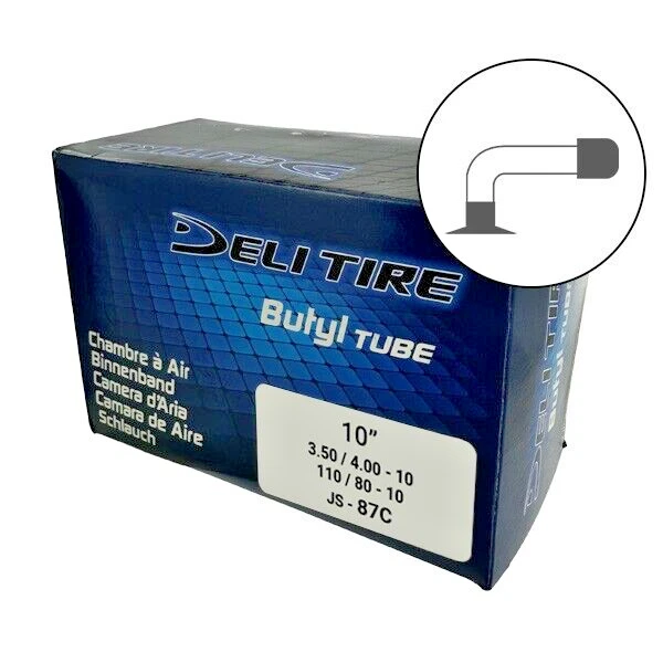 chambre à air DELI TIRE 350/400 x 10 - 110/80 x 10 valve coudé scooter vespa