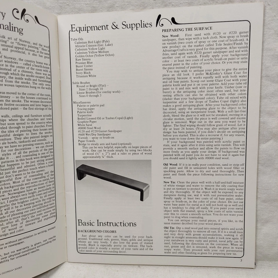 Rare 1976 ROSEMALING Decorative Norwegian Rose Painting Patterns By Betty Byrd - Image 4 of 4