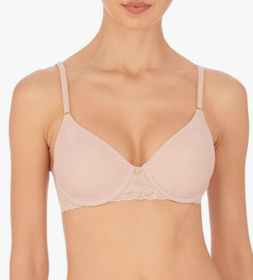 Natori 32DD Bliss Allure Lace Contour T-Shirt Underwire Bra NWOT 721303 RoseBeig