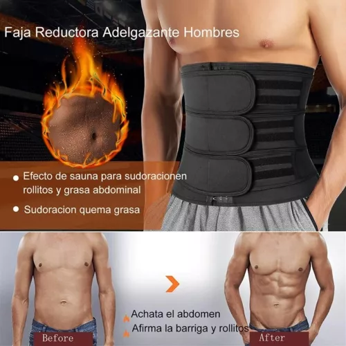 Cinturón de Sudor para Entrenador de Cintura para Hombres Entrenador de Cintura Forja de Sudor Control de Barriga - Imagen 7 de 30
