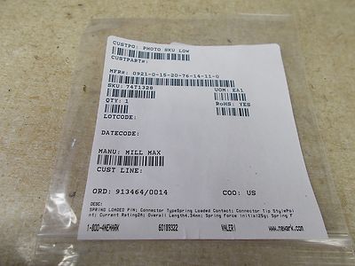 NEW Mill Max 0921-0-15-20-76-14-11-0 Spring Loaded Pin *FREE SHIPPING*