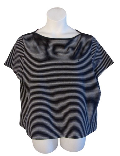 Ralph Lauren 2X Navy Blue White Stripe Knit Shirt Top Tee RLL - 第 1/3 張圖片