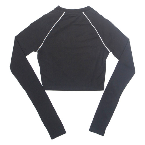 FILA Cropped Womens T-Shirt Black Long Sleeve XXS - Picture 3 of 6