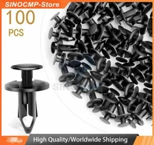 100 X 8MM Bumper Clips Car Auto Hole Plastic Rivets Fastener Fender Push Pin
