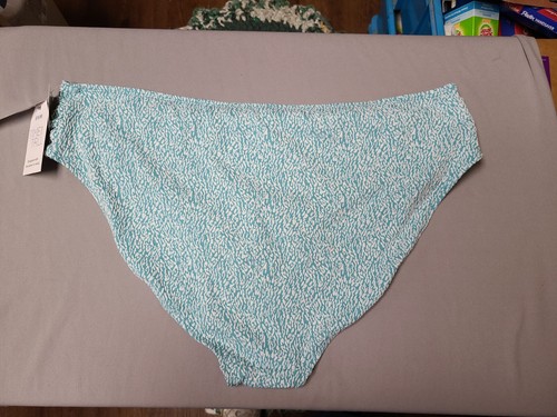 Time and Tru Bikini Swimsuit Bottom Size 3X 24W - 26W Aqua Green and White - Picture 3 of 5